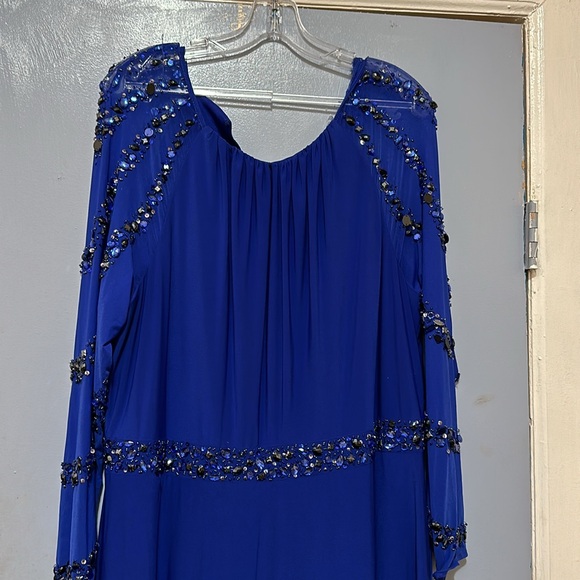 MARINA BEADED A-LINE JERSEY GOWN - Picture 2 of 2